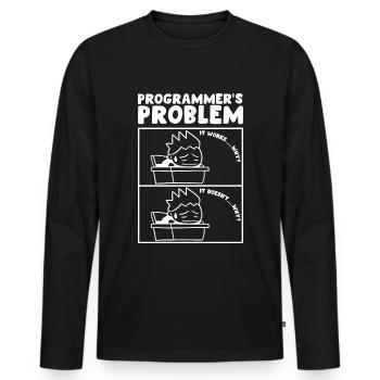 Programmierer Problem Computerprogrammierer - Männer Premium Bio Langarmshirt - Schwarz - Vorne - Nico (187cm)