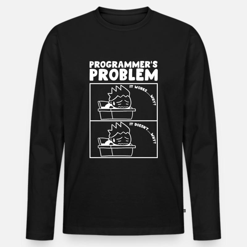 Programmers Problem Programmeur Informaticien - T-shirt manches longues Premium bio Homme - noir