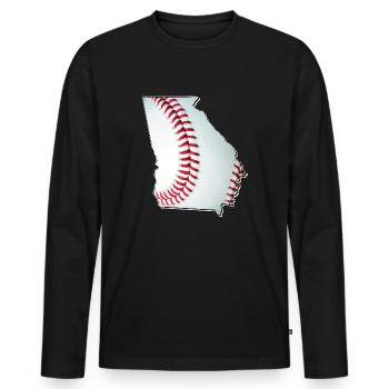 Géorgie (États-Unis) | Vrai baseball | Carte - T-shirt manches longues Premium bio Homme - noir - Devant - Nico (187cm)