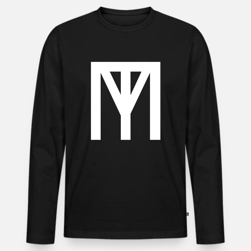 TM MT Logo Vektor - Männer Premium Bio Langarmshirt - Schwarz