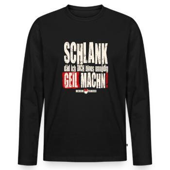 Mince que je te rendrais blous, inutilement excité ! - T-shirt manches longues Premium bio Homme - noir - Devant - Nico (187cm)