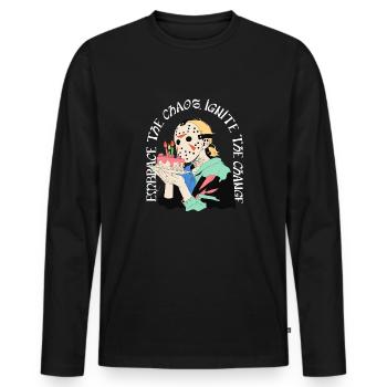 vendredi 13 motivation by Jason - T-shirt manches longues Premium bio Homme - noir - Devant - Nico (187cm)