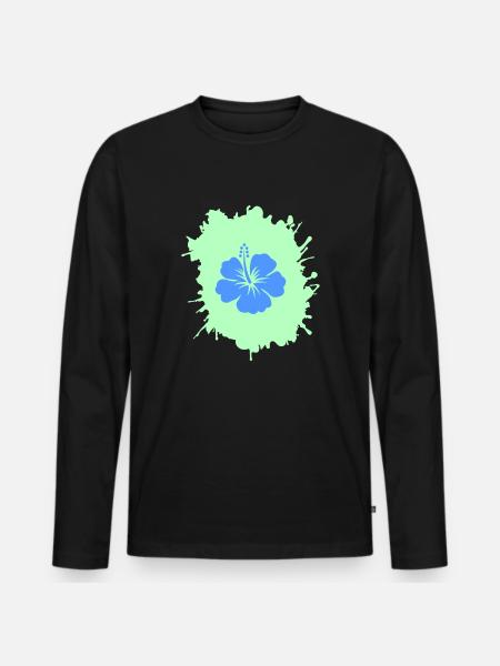 Hibiscus blobs - Men's Premium Organic Long Sleeve Shirt - black
