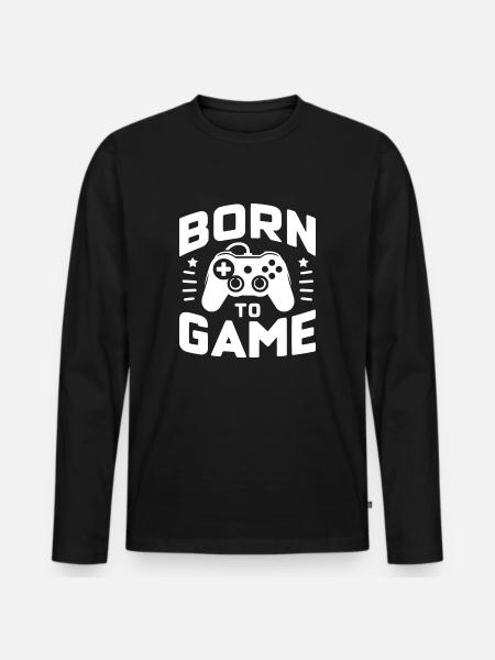 Born to Game - Men's Premium Organic Long Sleeve Shirt - black