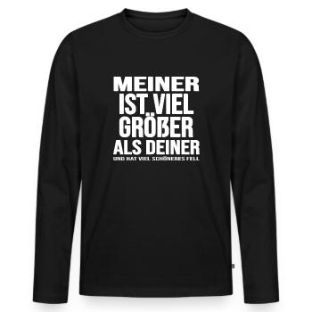 Chien Chien Prairie Chien Dresseur chien-mèmes Couleur du pelage - T-shirt manches longues Premium bio Homme - noir - Devant - Nico (187cm)