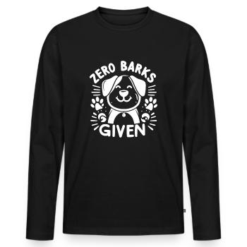 Zéro aboiement donné - T-shirt manches longues Premium bio Homme - noir - Devant - Nico (187cm)