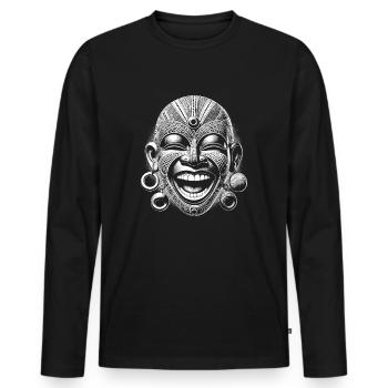 Mask - Men's Premium Organic Long Sleeve Shirt - black - Front - Nico (187cm)