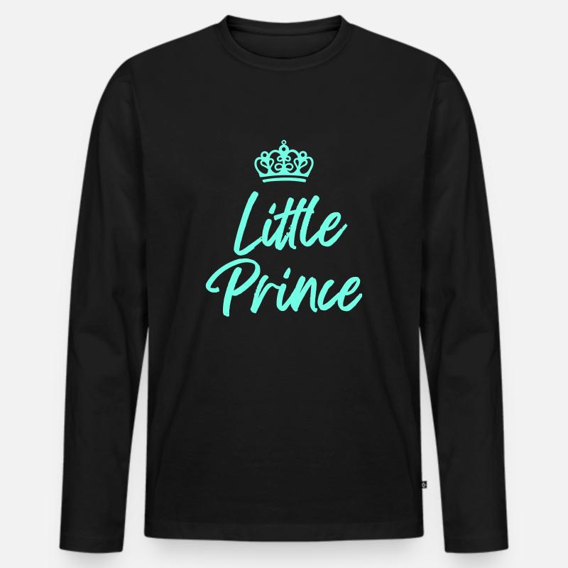 Prinz Junge - Männer Premium Bio Langarmshirt - Schwarz