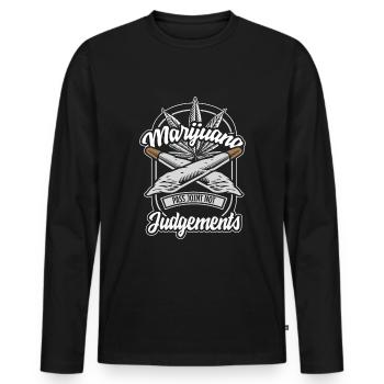 Fumer ganja Haschisch - T-shirt manches longues Premium bio Homme - noir - Devant - Nico (187cm)