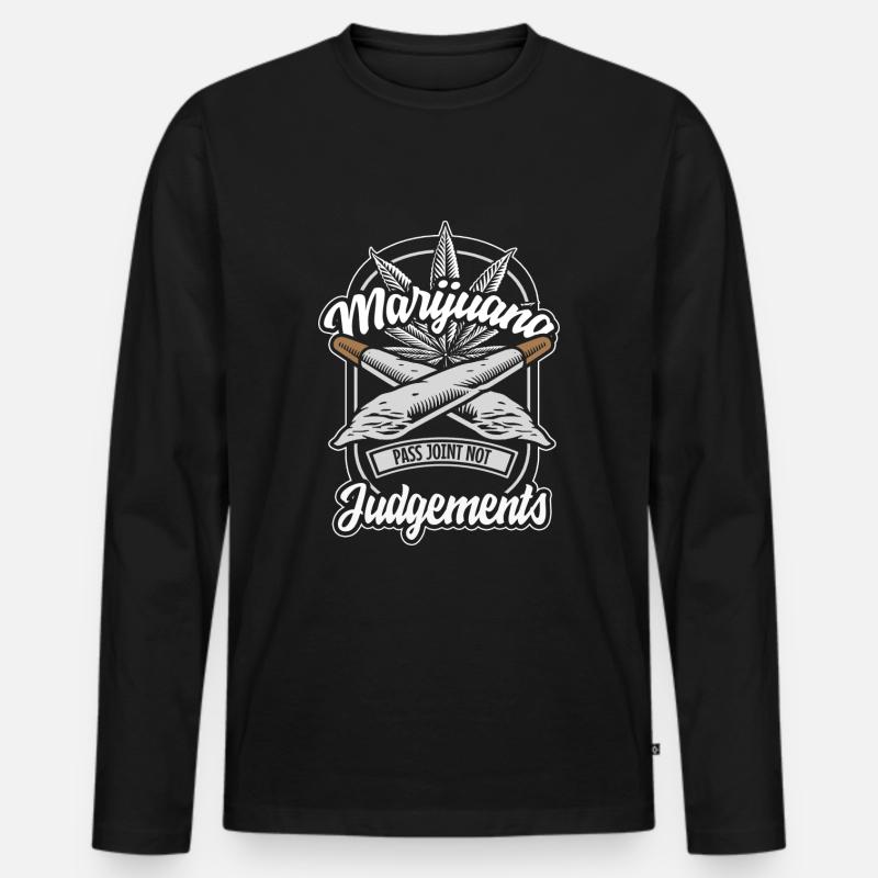 Kiffen Ganja Haschisch - Männer Premium Bio Langarmshirt - Schwarz