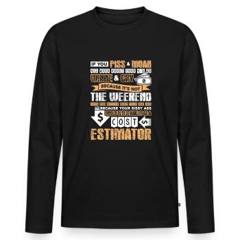 Cost Estimator Proud Cost Estimator - Men's Premium Organic Long Sleeve Shirt - black - Front - Nico (187cm)