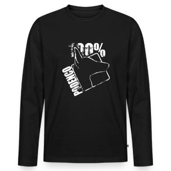 podenco 100 - T-shirt manches longues Premium bio Homme - noir - Devant - Nico (187cm)