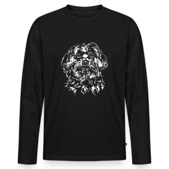 MALTESER Maltese Wilsigns Dog Dog - Men's Premium Organic Long Sleeve Shirt - black - Front - Nico (187cm)