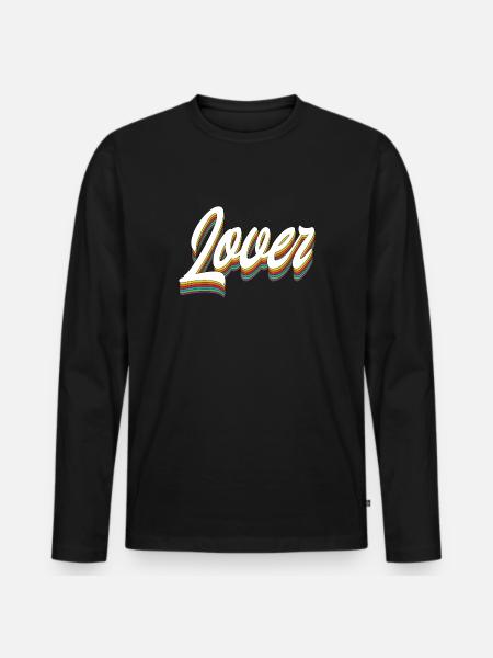 Lover - Men's Premium Organic Long Sleeve Shirt - black