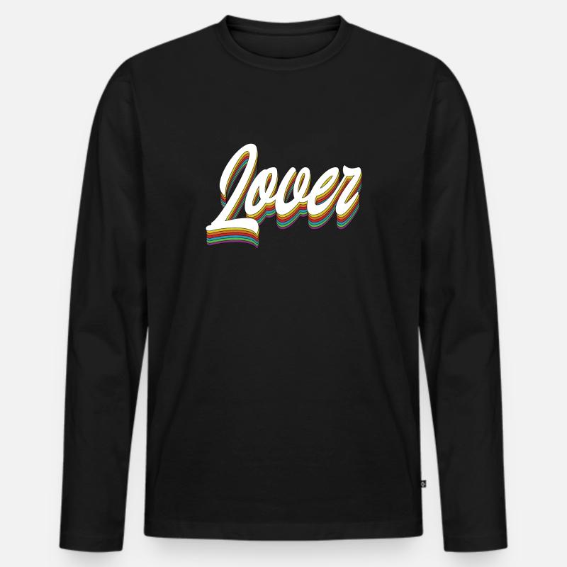 Lover - Männer Premium Bio Langarmshirt - Schwarz