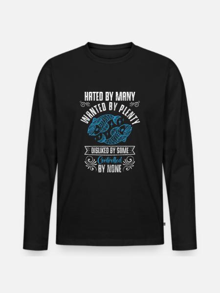 Pisces Astrology Constellation - Men's Premium Organic Long Sleeve Shirt - black