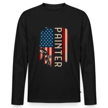 Painting - Men's Premium Organic Long Sleeve Shirt - black - Front - Nico (187cm)