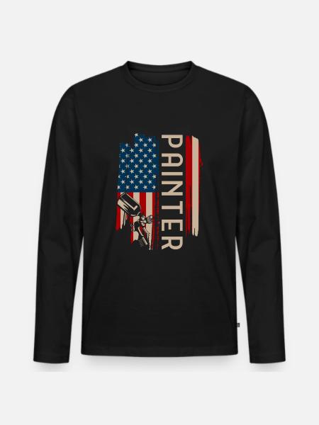 Painting - Men's Premium Organic Long Sleeve Shirt - black