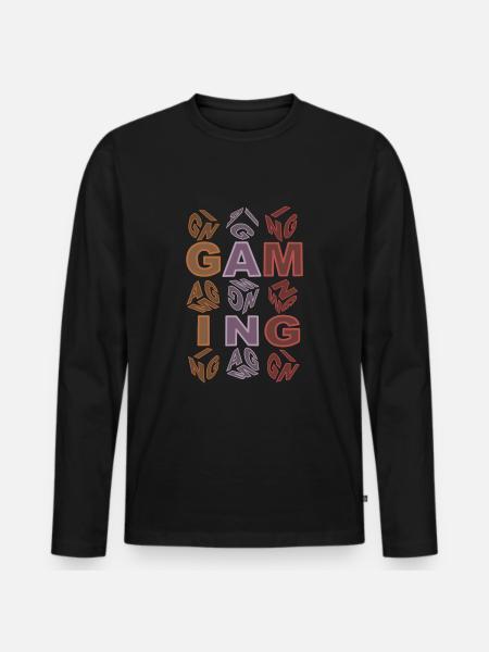 Gaming-colorful-scene - Männer Premium Bio Langarmshirt - Schwarz