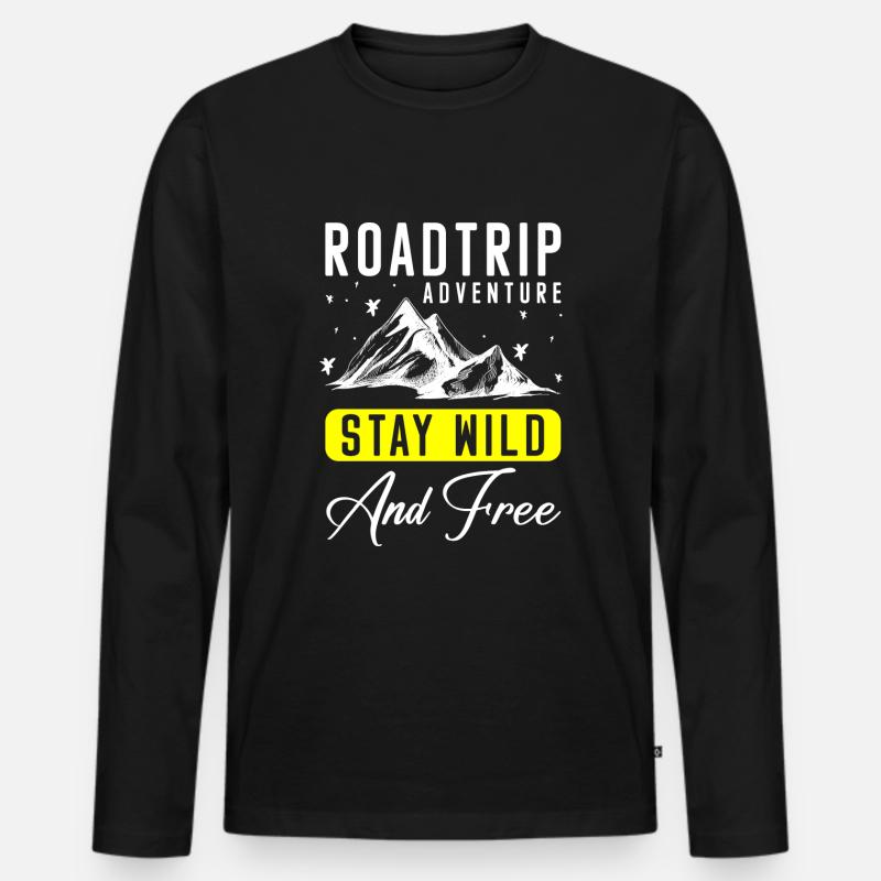 Urlaub Camping Trip - Männer Premium Bio Langarmshirt - Schwarz