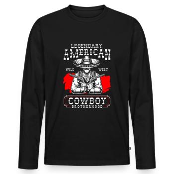 Cowboy Desert Lone Rider America - T-shirt manches longues Premium bio Homme - noir - Devant - Nico (187cm)