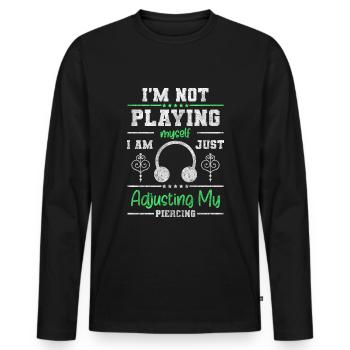 Piercing Art Piercing Studio - Men's Premium Organic Long Sleeve Shirt - black - Front - Nico (187cm)