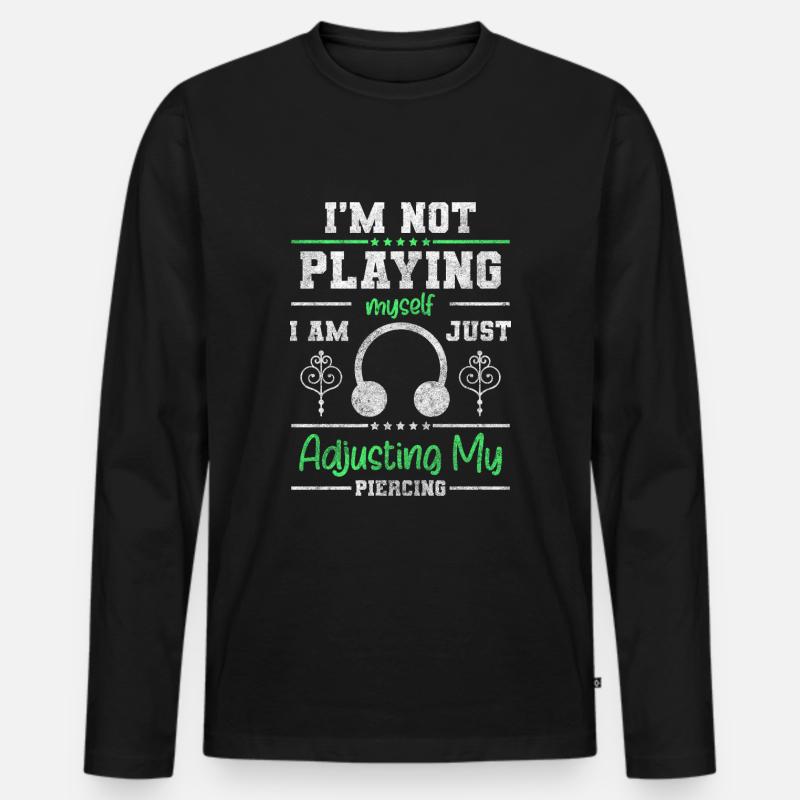 Piercing Kunst Piercingstudio - Männer Premium Bio Langarmshirt - Schwarz