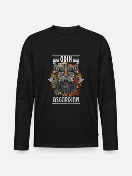 Odin Valhalla Thunder German - Men's Premium Organic Long Sleeve Shirt - black
