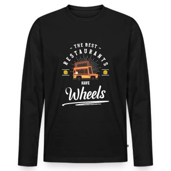 Street Food Snack Food on Wheels Food - Men's Premium Organic Long Sleeve Shirt - black - Front - Nico (187cm)