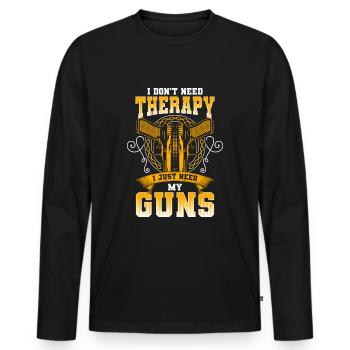 Shooting Club Shooting Range Shooter Firearm - Men's Premium Organic Long Sleeve Shirt - black - Front - Nico (187cm)