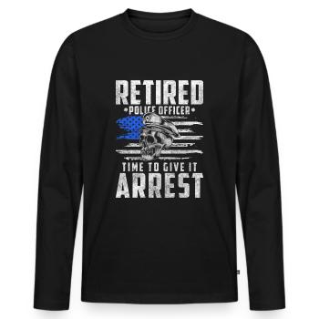 Policewoman Stop Crime Scene Siren - Men's Premium Organic Long Sleeve Shirt - black - Front - Nico (187cm)