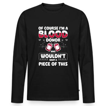 Blutspende Gemeinsam Ehrenamt - Männer Premium Bio Langarmshirt - Schwarz - Vorne - Nico (187cm)