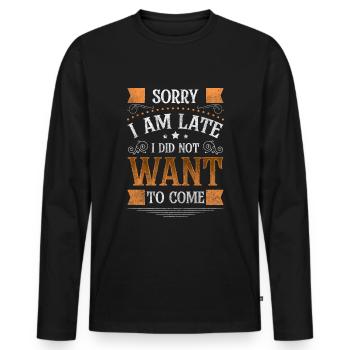 Fête, Drôle, Communauté - T-shirt manches longues Premium bio Homme - noir - Devant - Nico (187cm)