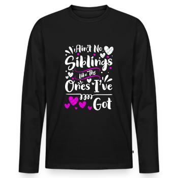 Amour fraternel, enfants, amour, cohésion - T-shirt manches longues Premium bio Homme - noir - Devant - Nico (187cm)
