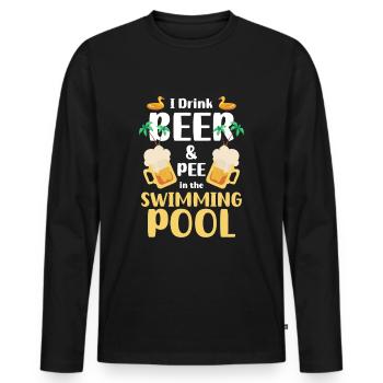 Swimming Pool Summer Recreation - Men's Premium Organic Long Sleeve Shirt - black - Front - Nico (187cm)