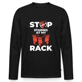 Beerpong Mug à boire - T-shirt manches longues Premium bio Homme - noir - Devant - Nico (187cm)