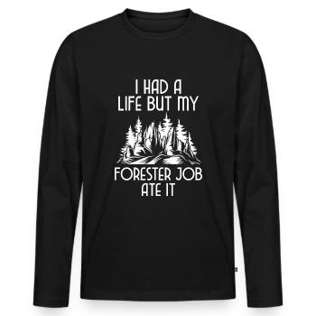 Foresterie Conservation de la nature - T-shirt manches longues Premium bio Homme - noir - Devant - Nico (187cm)