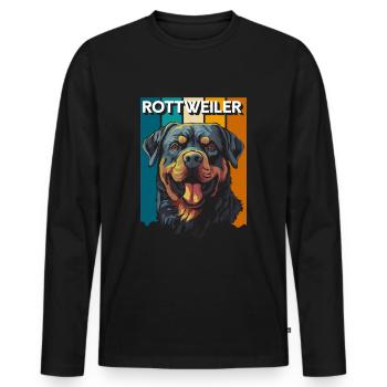 Chien de combat Danger Chien de garde Chien d’assistance - T-shirt manches longues Premium bio Homme - noir - Devant - Nico (187cm)