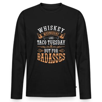 Schnaps Barkeeper Genuss Rausch - Männer Premium Bio Langarmshirt - Schwarz - Vorne - Nico (187cm)