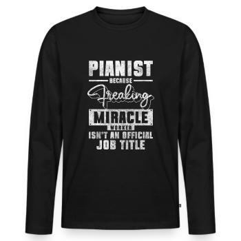 Piano Grand Piano Melody - Men's Premium Organic Long Sleeve Shirt - black - Front - Nico (187cm)