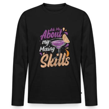 Mixer Alkohol Trinken - Männer Premium Bio Langarmshirt - Schwarz - Vorne - Nico (187cm)