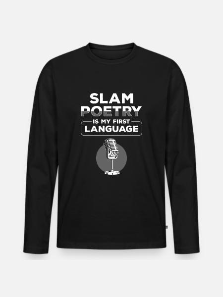 Poetry Slam Schreiber Feder - Men's Premium Organic Long Sleeve Shirt - black