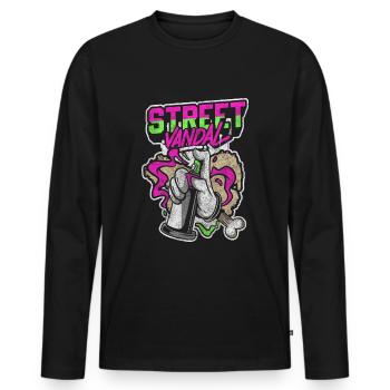 Graffiti Streetart Szene Auffällig - Männer Premium Bio Langarmshirt - Schwarz - Vorne - Nico (187cm)