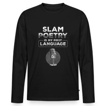 Poetry Author Poems Copywriter - Men's Premium Organic Long Sleeve Shirt - black - Front - Nico (187cm)