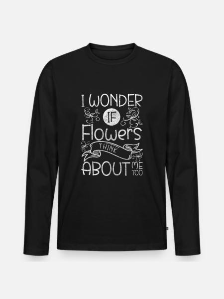 Flower Smell Romantic Wedding - Men's Premium Organic Long Sleeve Shirt - black