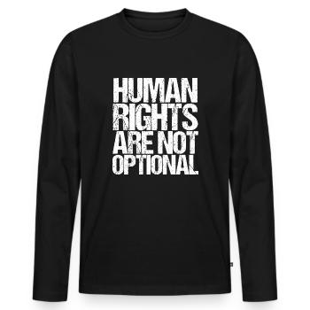 Droits de l'homme Gaza libre Palestine Proche-Orient - T-shirt manches longues Premium bio Homme - noir - Devant - Nico (187cm)