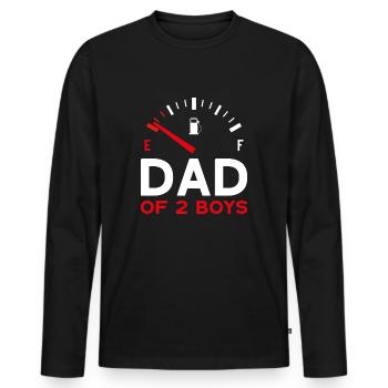 DAD OF 2 BOYS VATERTAG PAPA ZWEI JUNGEN - Männer Premium Bio Langarmshirt - Schwarz - Vorne - Nico (187cm)