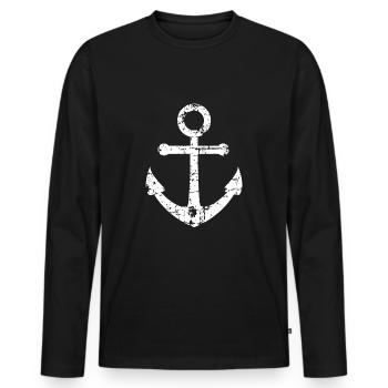 Anchor - Men's Premium Organic Long Sleeve Shirt - black - Front - Nico (187cm)