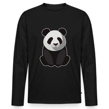 BÉBÉ PANDA ASSIS - T-shirt manches longues Premium bio Homme - noir - Devant - Nico (187cm)