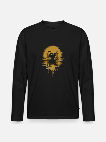 Drumset Silhouette Drums - Men's Premium Organic Long Sleeve Shirt - black